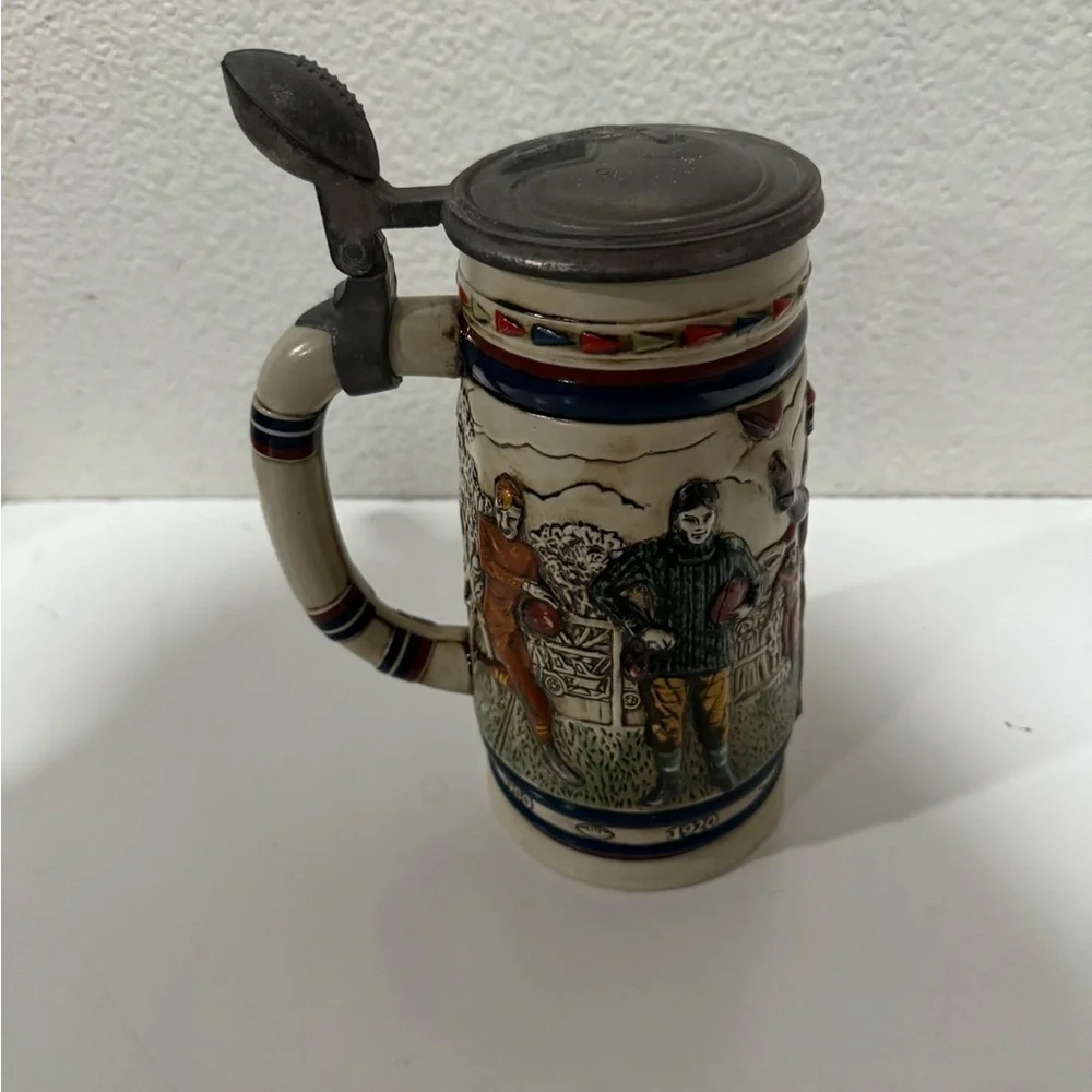 AVON 1983  GREAT AMERICAN FOOTBALL Decades LIDDED Beer Stein mug